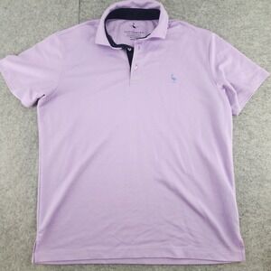 Tailorbyrd Mens Purple Modal Blend Flamingo Logo Short Sleeve Polo Shirt Medium